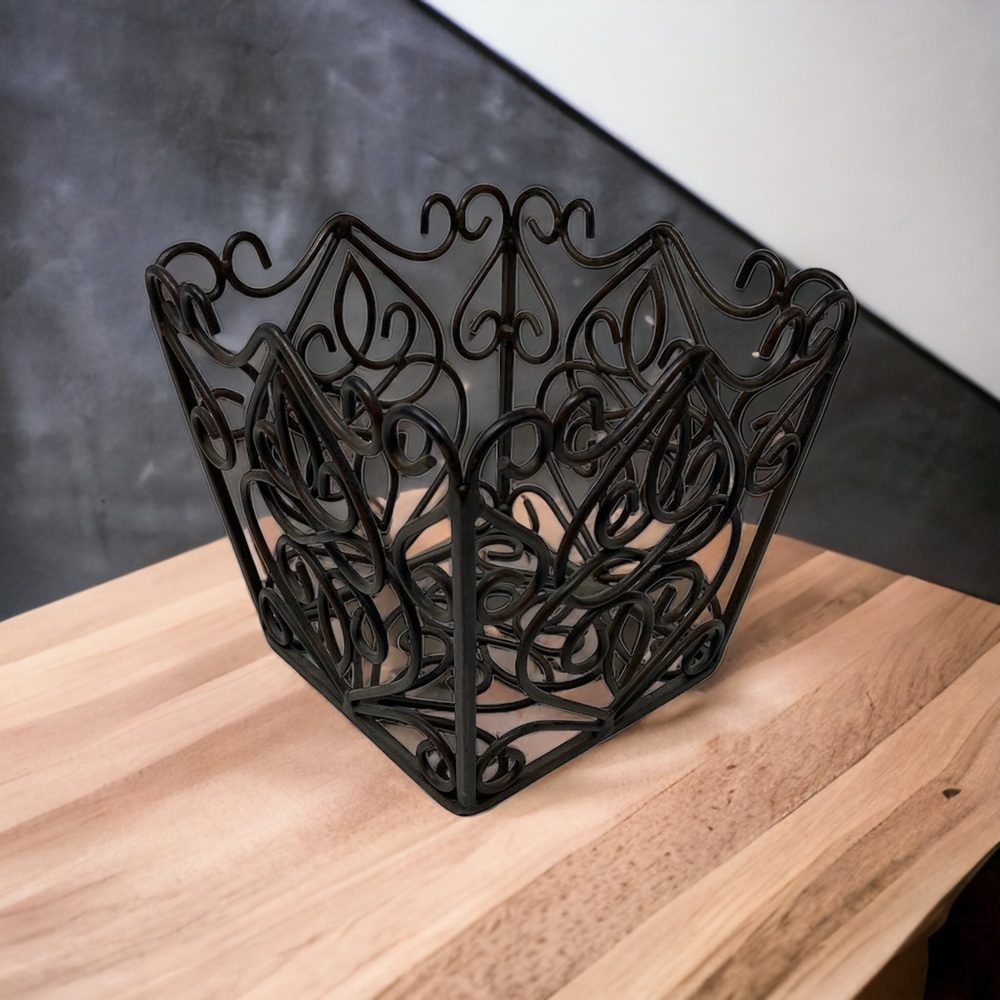 Southern Living at Home Small Wrought Iron | Metal Baskets 4.5”x4” - Picture 7 of 7